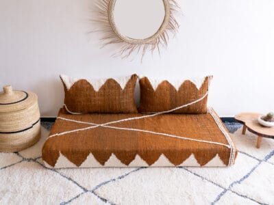 5 ft Moroccan Brown Floor Sofa - Image 4