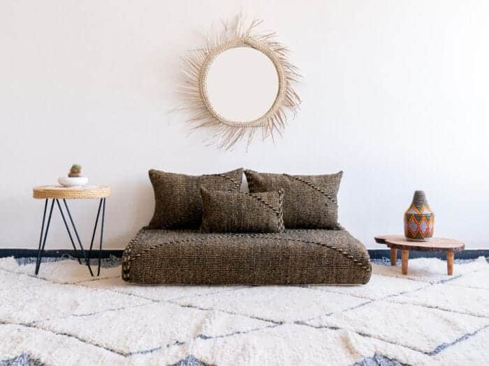 Moroccan Brown Cotton Floor Sofa