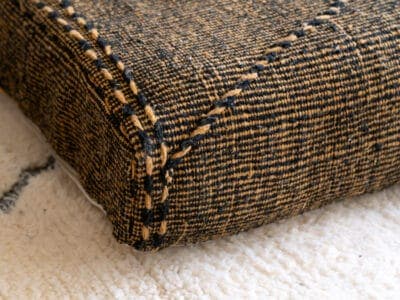 4 ft Moroccan Brown Cotton Floor Couch - Image 9