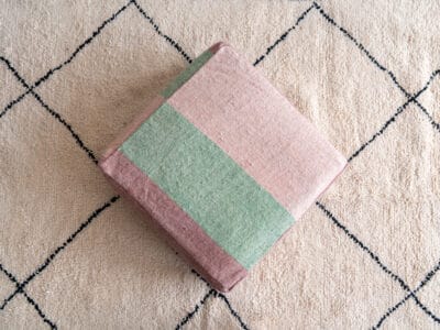 24X24X8'' Moroccan Floor Cushion Pink Green - Image 2