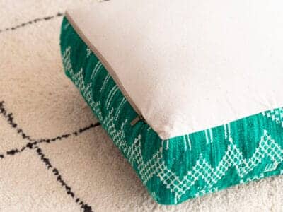 24X24X6'' Green Kilim Pouf - Image 7