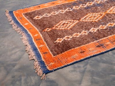 4x9 Moroccan Vintage Rug Orange - Image 4