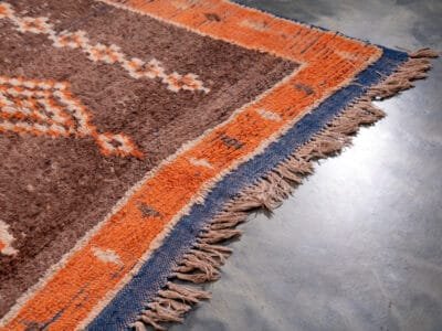 4x9 Moroccan Vintage Rug Orange - Image 5