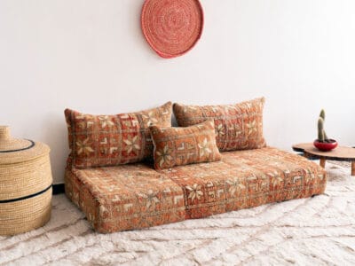 Moroccan Floor Seating Orange Vintage