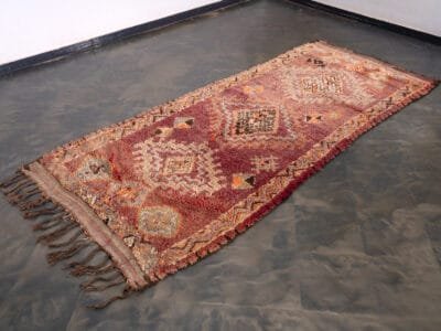 4x9 Moroccan Vintage Rug Mauve - Image 2