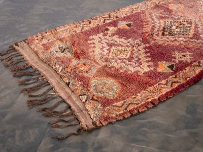 4x9 Moroccan Vintage Rug Mauve - Image 4