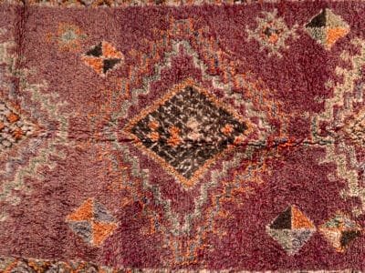 4x9 Moroccan Vintage Rug Mauve - Image 6