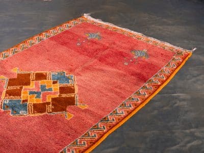 4x7 Orange Vintage Carpet Berber - Image 3