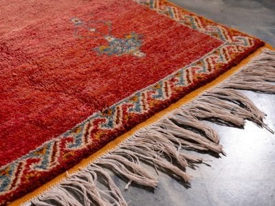 4x7 Orange Vintage Carpet Berber - Image 5