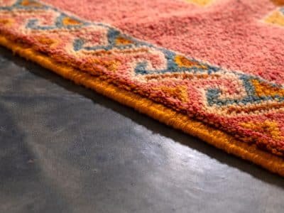 4x7 Orange Vintage Carpet Berber - Image 6