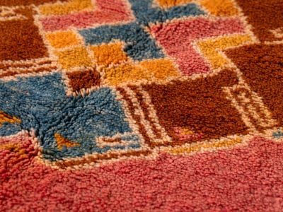 4x7 Orange Vintage Carpet Berber - Image 9