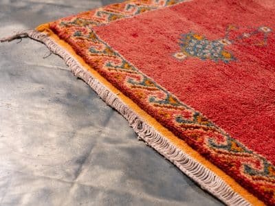 4x7 Orange Vintage Carpet Berber - Image 10