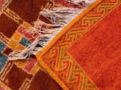 4x7 Orange Vintage Carpet Berber - Image 11