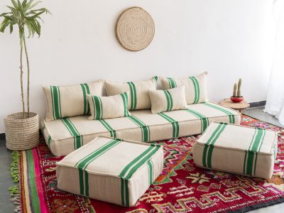 Striped Floor Sofa Set