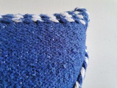 12x20 Moroccan Blue Handmade Pillow - Image 3