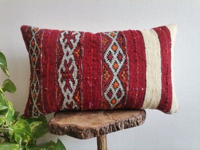 12x20 Moroccan Handmade Pillow Red - Image 2