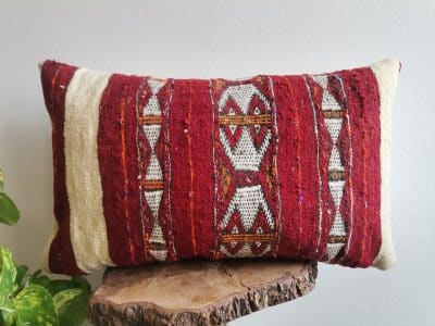 12x20 Moroccan Red Handmade Pillow - Image 2