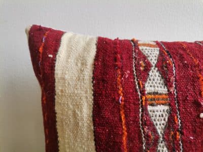 12x20 Moroccan Red Handmade Pillow - Image 3