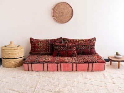 5 ft Moroccan Red Couch - Image 2