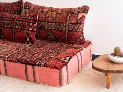 5 ft Moroccan Red Couch - Image 4