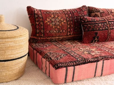 5 ft Moroccan Red Couch - Image 5