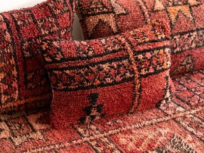 5 ft Moroccan Red Couch - Image 6