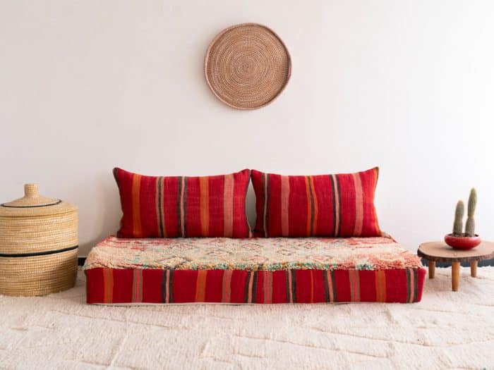 Moroccan Red Floor Couch