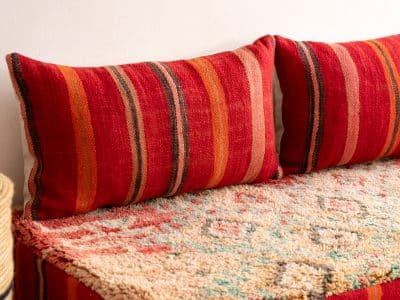 5 ft Moroccan Red Floor Couch - Image 10