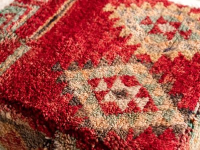 24X24X8'' Moroccan Vintage Carpet Pouf - Image 3