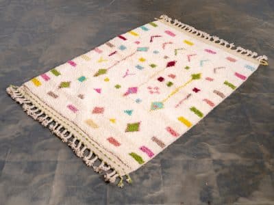 4x5 White Small Berber Rug - Image 2