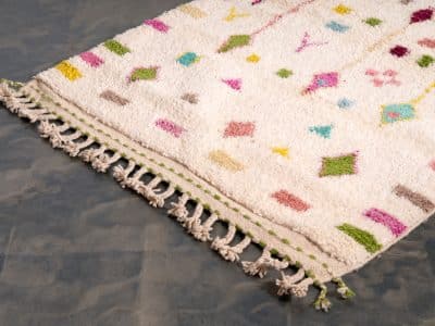 4x5 White Small Berber Rug - Image 4