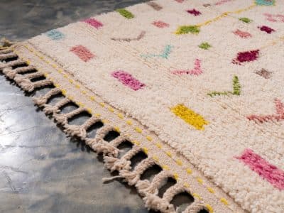 4x5 White Small Berber Rug - Image 8