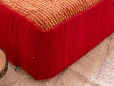 5 ft Moroccan Orange Floor Couch - Image 10