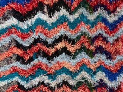 3×7 Moroccan Multicolor Boucherouite Rug - Image 7