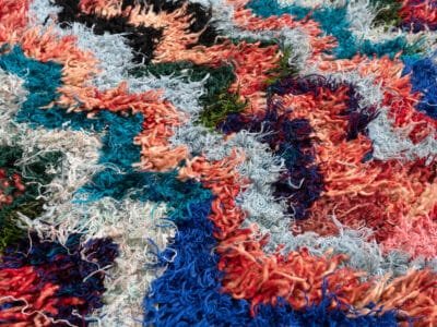 3×7 Moroccan Multicolor Boucherouite Rug - Image 8