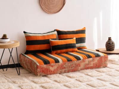 4 ft Boho Oriental Floor Sofa - Image 2