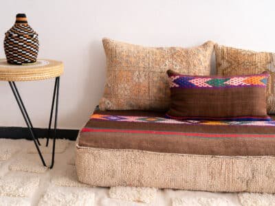 4 ft Handmade Oriental Floor Sofa - Image 5