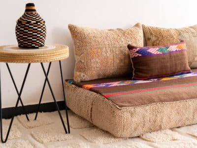 4 ft Handmade Oriental Floor Sofa - Image 7