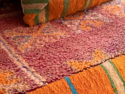 4 ft Boho Moroccan Floor Sofa Orange - Image 10