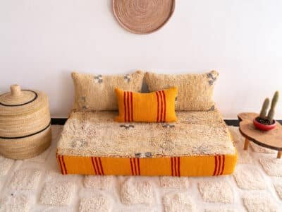 4 ft Boho Moroccan Floor Sofa - Image 4