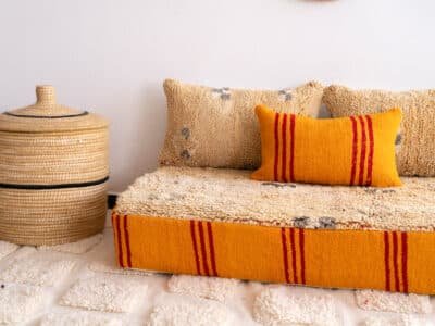 4 ft Boho Moroccan Floor Sofa - Image 5