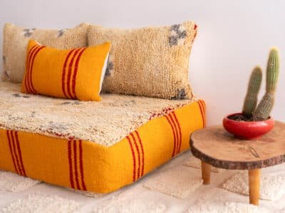 4 ft Boho Moroccan Floor Sofa - Image 6