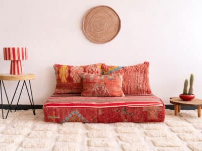 Boho Moroccan Floor Sofa Red