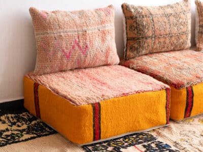 3 Places Modular Moroccan Floor Sofa Yellow - Image 7