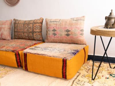 3 Places Modular Moroccan Floor Sofa Yellow - Image 14