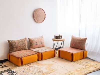 3 Places Modular Moroccan Floor Sofa Yellow - Image 2