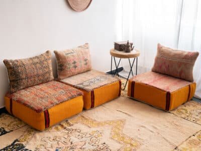 3 Places Modular Moroccan Floor Sofa Yellow - Image 6