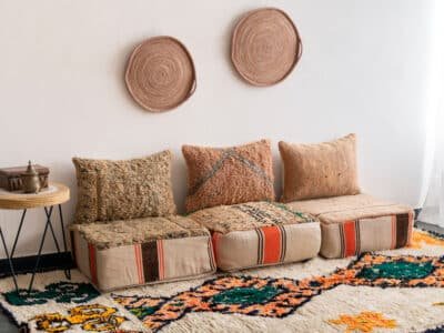 3 Places Modular Moroccan Floor Sofa Beige - Image 5