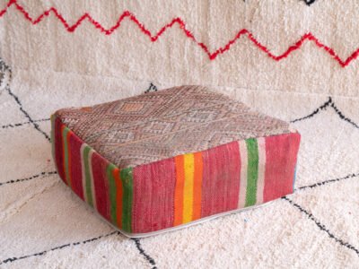 Morocco Wool Rug Floor Pouf