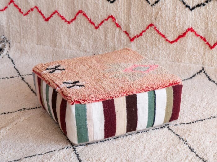 Moroccan Floor Pouf Pink